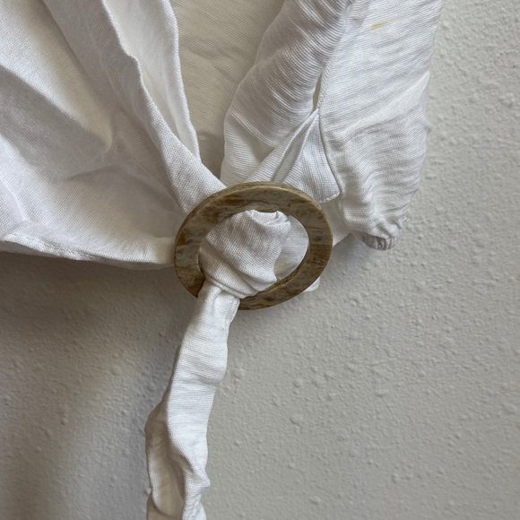 Hem & Thread Cream Wrap Blouse - Picture 3 of 3